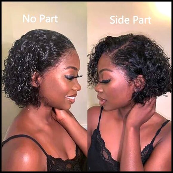 Curly Pixie Cut Wig Human Hair Glueless Pre Plucked Brazilian Real Hair main image 6